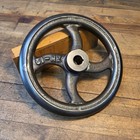 Rare Antique Steel   Cast Iron Hand Wheel Industrial Machinery Valve Handle 8   