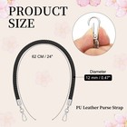 Braided Purse Strap 24  Pu Leather Handbag Handle With Silver Buckle Black