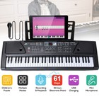 61 Key Digital Piano Keyboard - Portable Electronic Instrument With Stand   Mic
