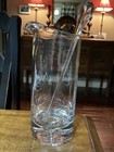 9 x3 5  Vtg Cocktail Pitcher W 10  Glass Stirrer Open Bubble In The Base