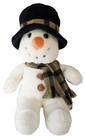 Russ Berrie Snowflake Snowman Plush 12  Plaid Hat Scarf Stuffed Toy 4831