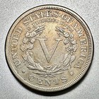 1885  V Nickel   Fine  Details   Key Date Of The Set