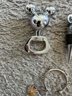 Disney Bottle Stoppers   Wine Charms Mickey Mouse Ears  Castle  Mickey Open Used
