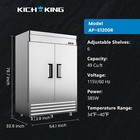 New Commercial Reach-in Refrigerator 2 Solid Door Stainless Steel Restaurant Bar