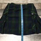 Lands  End Girl   s 10 Tartan Plaid Pleated Skirt Green Blue Cargo Pockets Lined