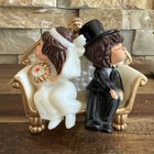    adorable Bride And Groom Wedding Cake Topper backs Turned new   
