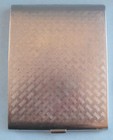 Evans Art Deco Cigarette Case Black Enamel Textured Silver Tone 3 75 X 3 X  5