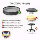 Bar Stool Seat Cover Round Vinyl Replacement Staple-on Restaurant Heavy Duty