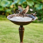 27 5      h Cast Iron Pedestal Bird Bath   metal Bird Baths For Outdoor   vintage Met   
