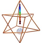 Copper Merkaba Suncatcher With Chakra Crystal Beads   Prism Ball room Harmonizer