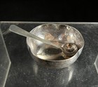 Kalo Sterling Hammered Master Open Salt And Spoon