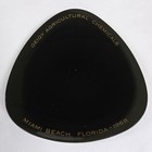 1968 Geigy Agricultural Chemicals Amoeba Triangle Smoke Black Glass Trinket Tray