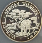2012 Proof Somalia 200 Shillings 2 Oz  999 Silver Elephant Ngc Pf-69 Ultra Cameo