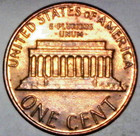1983 Lincoln Memorial Cent Error Misaligned Die Philadelphia Mint Rb Coin 1c