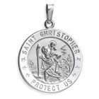925 Sterling Silver 20mm Saint Christopher Religious Pendant Necklace 16 -24 