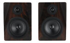 Pair Rockville Apm5d 5 25  250w Active powered Dark Wood Studio Monitor Speakers