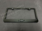 1x  black  Bowtie Logo 3d Emblem Black Stainless License Plate Frame Tag Holder