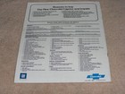 1979 Caprice Classic Impala Chevrolet  - Orignal Brochure  - Excellent Condition