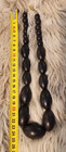Vintage Black Bakelite Necklace Graduated Oval Beads Tested 86 3g 50cm