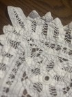 White Vintage Hand Crochet Lace Doily Rectangle Centerpiece 11   x15   