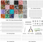 Ouubuuy Jewelry Making Kits For Adults Women With 1200pcs 20 Colors Crystals Bea
