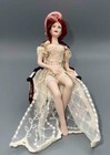 Miniature Dollhouse 1 12 Porcelain Lady woman Doll Red Hed - Lw20