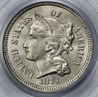 1874 3cn Three Cent Nickel Pcgs Ms 64 Ogh Cac Approved