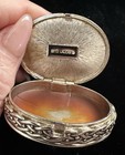 Vintage Estee Lauder Cameo Solid Perfume Compact Blue Cameo Lady Collectible