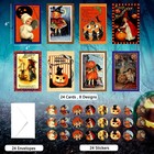 Quera 24 Pcs Vintage Halloween Greeting Cards With Envelopes And Stickers  4 X 6