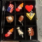 Nora Fleming Display Box  Retired Pink Bird  With 9 Fun Mini   s Included