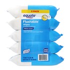 Equate Flushable Wet Wipes Fresh Scent 240 Wipes 5 Pack Adult Septic Safe New