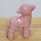 Vintage 1950s Pink Ceramic Lamb Figurine 3  Mcm Nursery Kitsch Cottagecore Retro