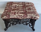 Vintage Cast Iron Fancy Ornate Foot Stool  Ottoman  Nice