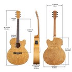41   Acoustic Electric Cutaway Guitar Antique Jumbo Body Curly Ash Body Okoume