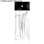 2pcs Professional Stainless Metal Eyebrow Tweezers Slanted   Flat Tip Hair Remov