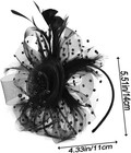 2pcs Black Fascinator Hat Feather Flower Mesh Headband Clip Tea Party Wedding