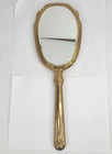 Vintage Brass Hand Mirror Gold Tone Vanity Hand Mirror Princess Mirror Cosplay