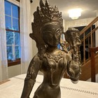 Bronze Metal Green Tara White Tara Buddhist Goddess Statue