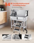 Vevor 34  Pet Dog Grooming Bath Tub Stainless Steel W  Stairs Right   Faucet