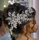 Rhinestone Bridal Hair Comb Crystal Wedding Headbands Head Pieces pearl Brides B