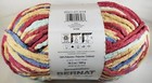 Bernat Yarnspirations Button Roses Baby Blanket Polyester Yarn Maroon Beige Blue