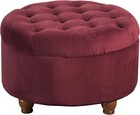 Home Decor  n8264-b119   Large Button Tufted Velvet Round Storage Ottoman   O   