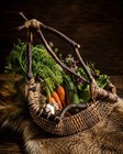 Vintage African Artisan Gathering Basket Primitive Bentwood Folk Art Basket