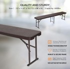 Vingli 6 Foot Plastic Folding Bench Portable Multi-use Rattan Pattern - Brown