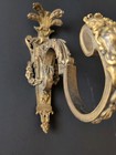 Antique Ormolu Bronze Furniture Decoration Pediment -tie Back Cherub 10    T 7 5   w