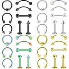 2-8pcs 316l Surgical Steel Nose Eyebrow Lip Studs Earrings Body Piercing 16g 20g