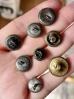 Antique Victorian Gold silver Metal Floral art Nouveau  Designs Button Lot Of 8
