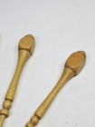Vintage Wooden Lace Bobbins Set Of 3 Natural Light Wood Turned Lacemaking 4 Inch