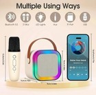 Mini Karaoke Machine For Kids  Bluetooth Speaker With 2 Wireless Microphones 