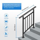 Bobolish 2 In 1 3 Step Stair   Horizontal Handrails 40 x38  Black For Outdoor
